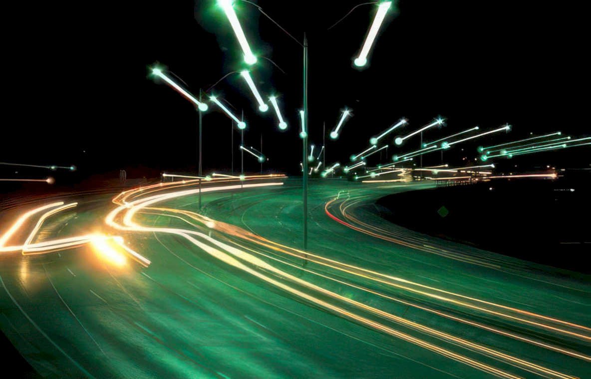 i95 lightstreaks green Vintage A4 Photo Print