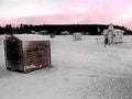 ice shanties sunset1980s 1990s A4 Photo Print