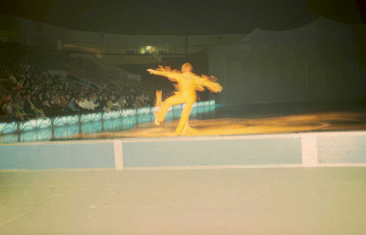 ice skating jump Vintage A4 Photo Print