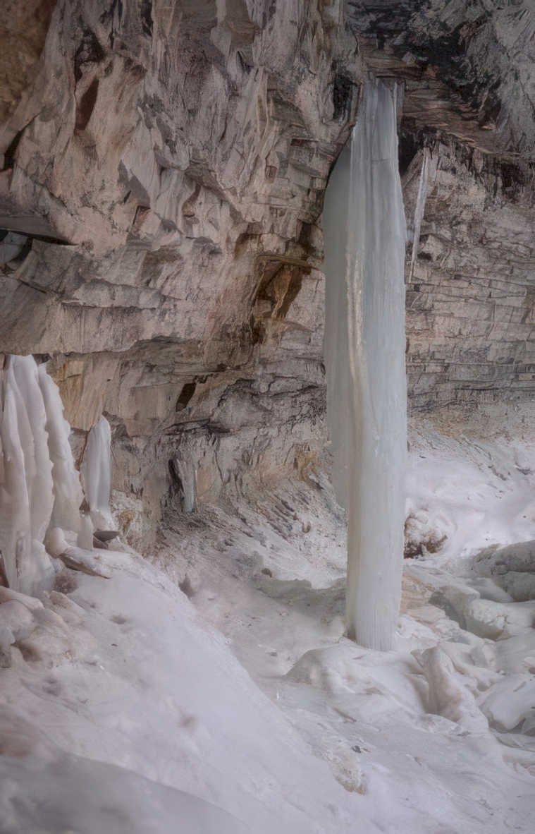 icefall cave stalactites Vintage A4 Photo Print
