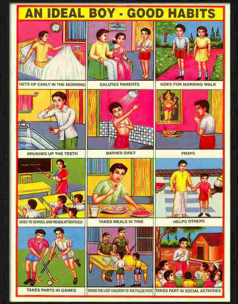 ideal boy indian chart Advert A4 Photo Print
