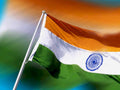 indian flag waving Flags1980s A4 Photo Print
