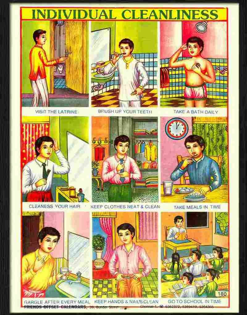 individual cleanliness indian chart Advert A4 Photo Print
