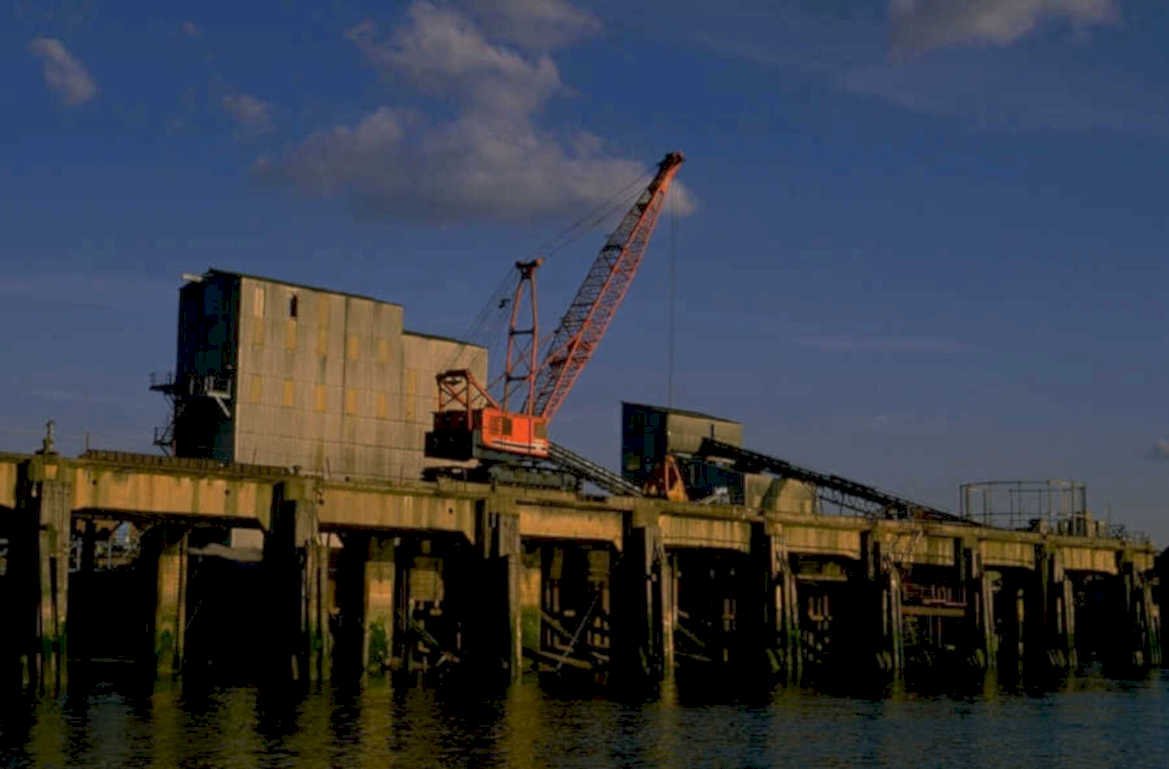 industrial crane pier 1980s 1990s A4 Photo Print