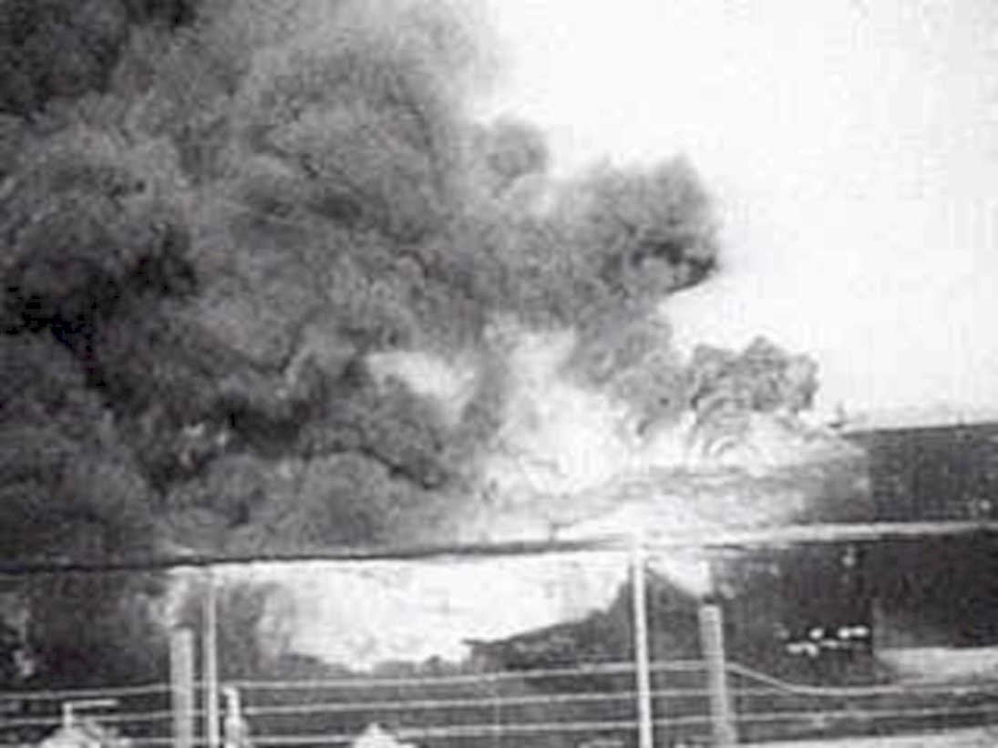 industrial fire explosion1980s 1990s A4 Photo Print