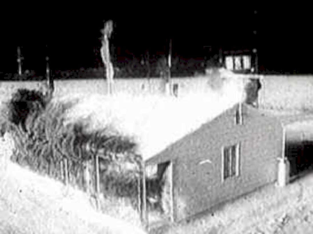 infrared shed building1980s 1990s A4 Photo Print