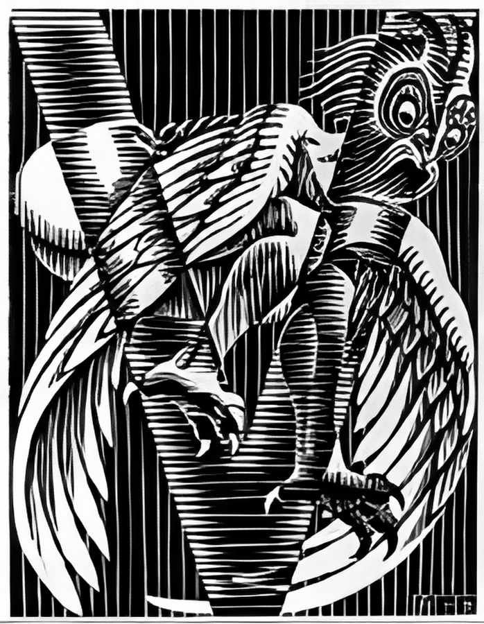 initial v 1 mc escher 1931 s1 A4 Photo Print