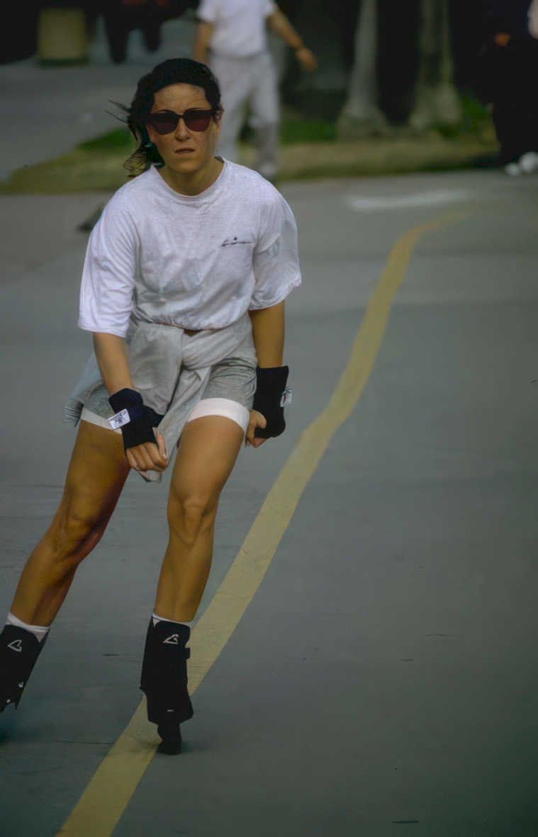 inline skater woman Vintage A4 Photo Print