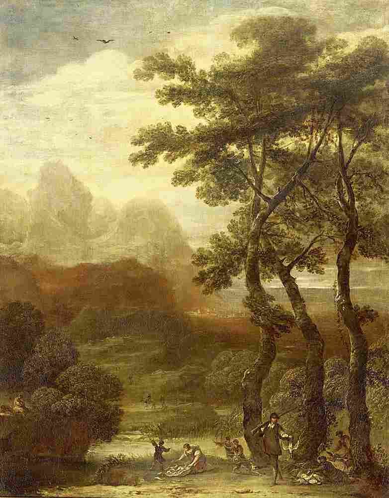 iriarte landscape with hunters Art A4 Photo Print