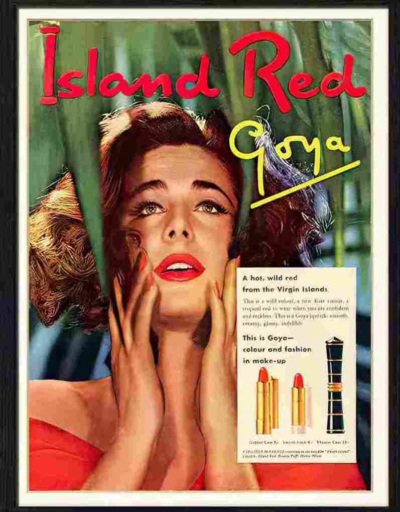 island red lipstick 1950s Advert A4 Photo Print