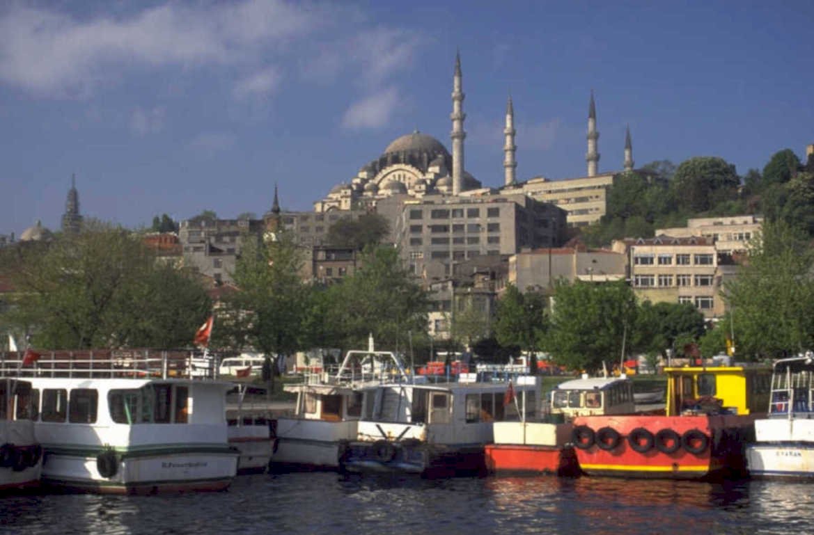 istanbul waterfront boats 1980s 1990s A4 Photo Print