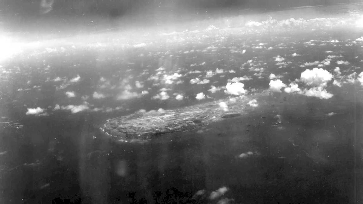 iwo jima topography Vintage world war A4 Photo Print