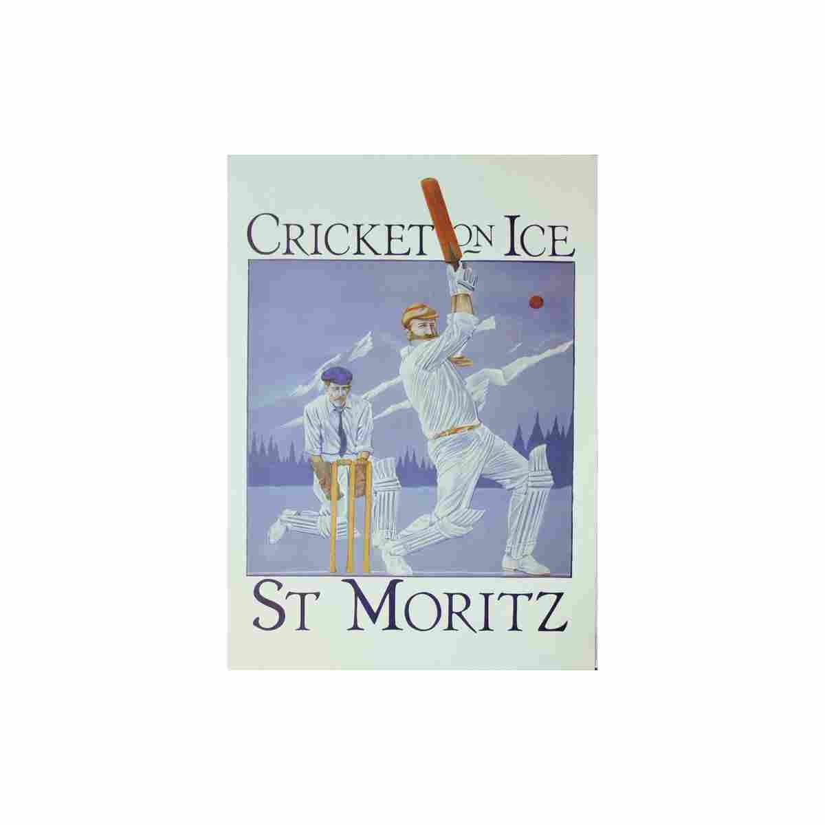 j rodgers cricket on ice st moritz 1980 2 Advert A4 Photo Print