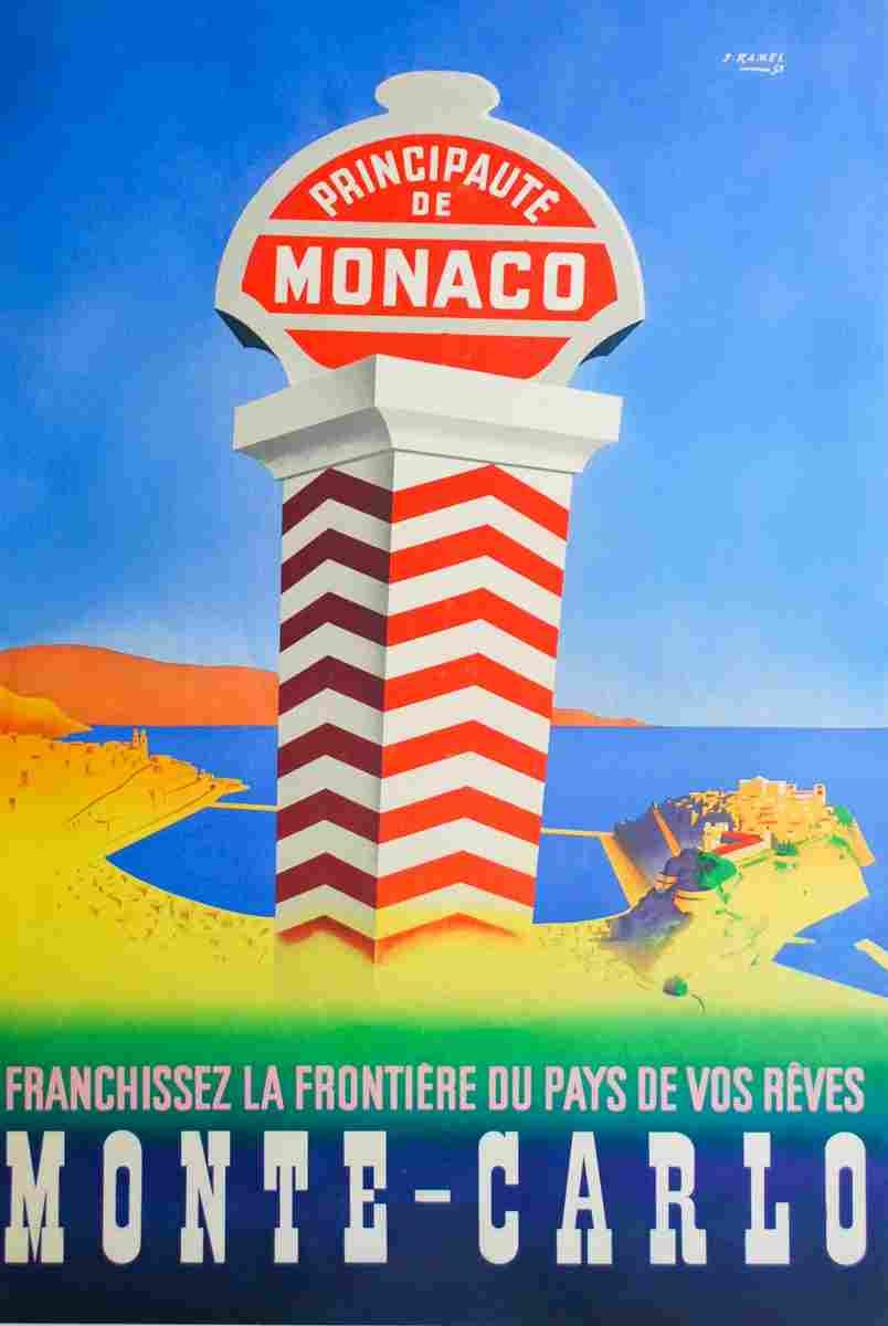 jacques ramel principaute de monaco 1951 4 Advert A4 Photo Print