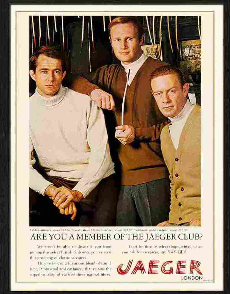 jaeger menswear 1960s Advert A4 Photo Print