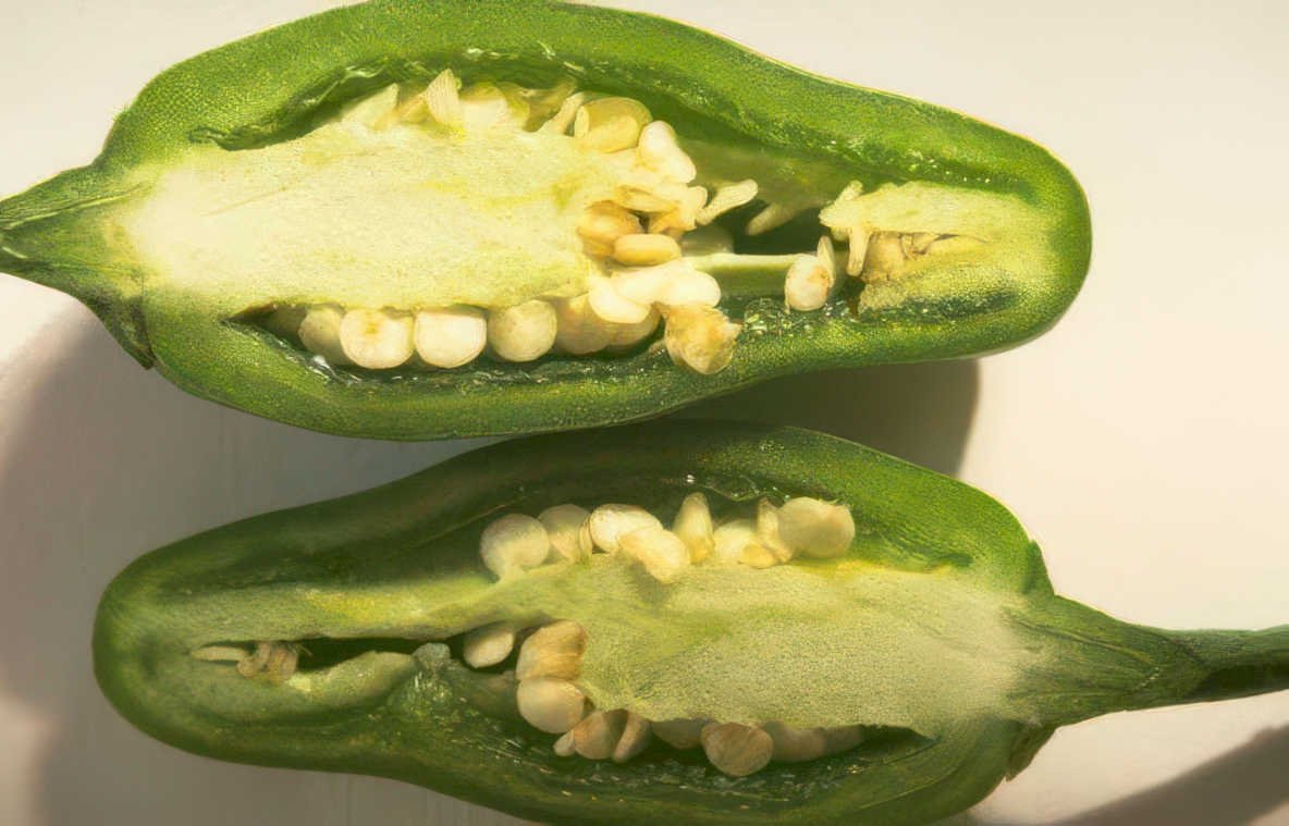 jalapeno cut seeds Vintage A4 Photo Print