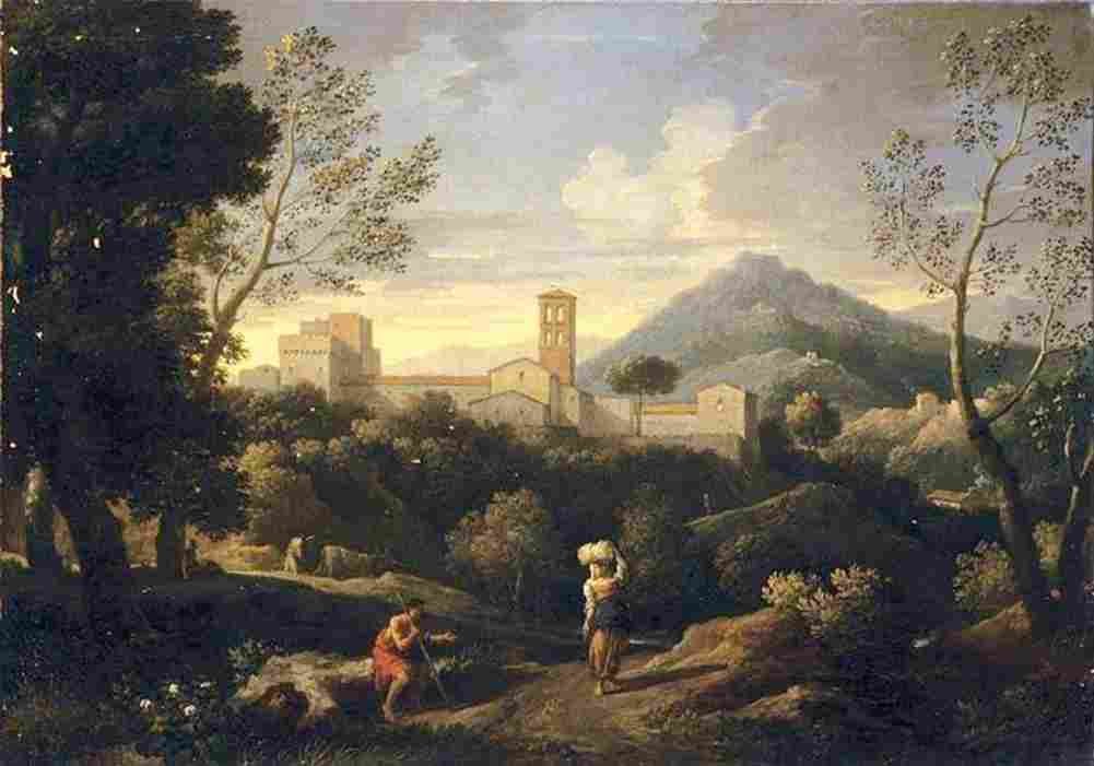 jan frans classical landscape with figures Art A4 Photo Print