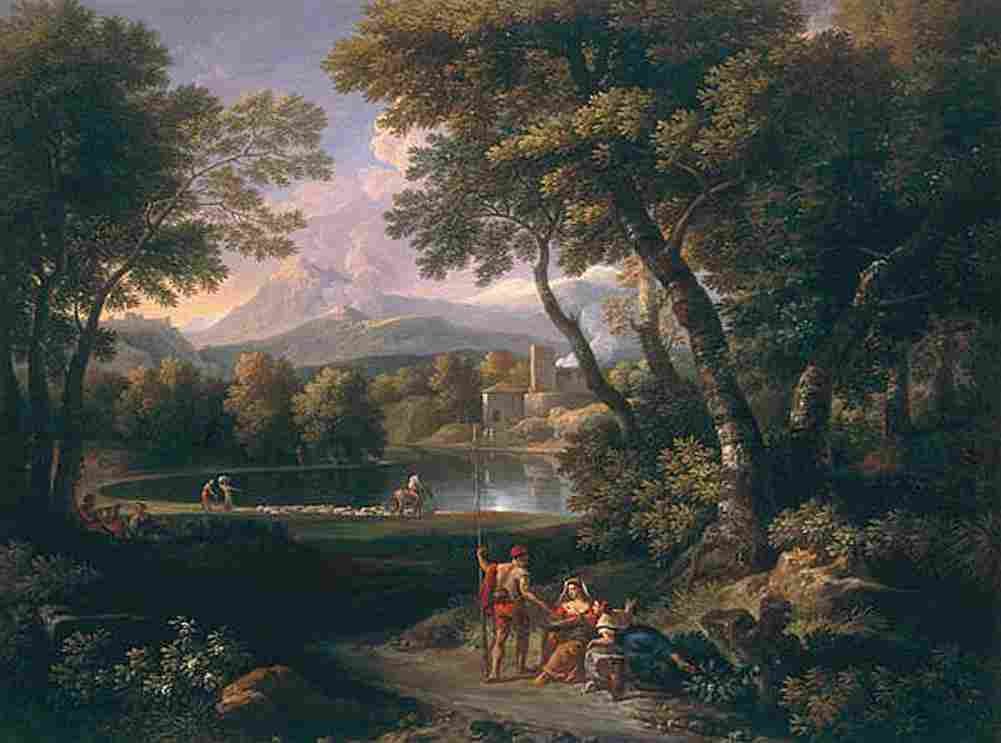 jan frans landscape with a lake Art A4 Photo Print