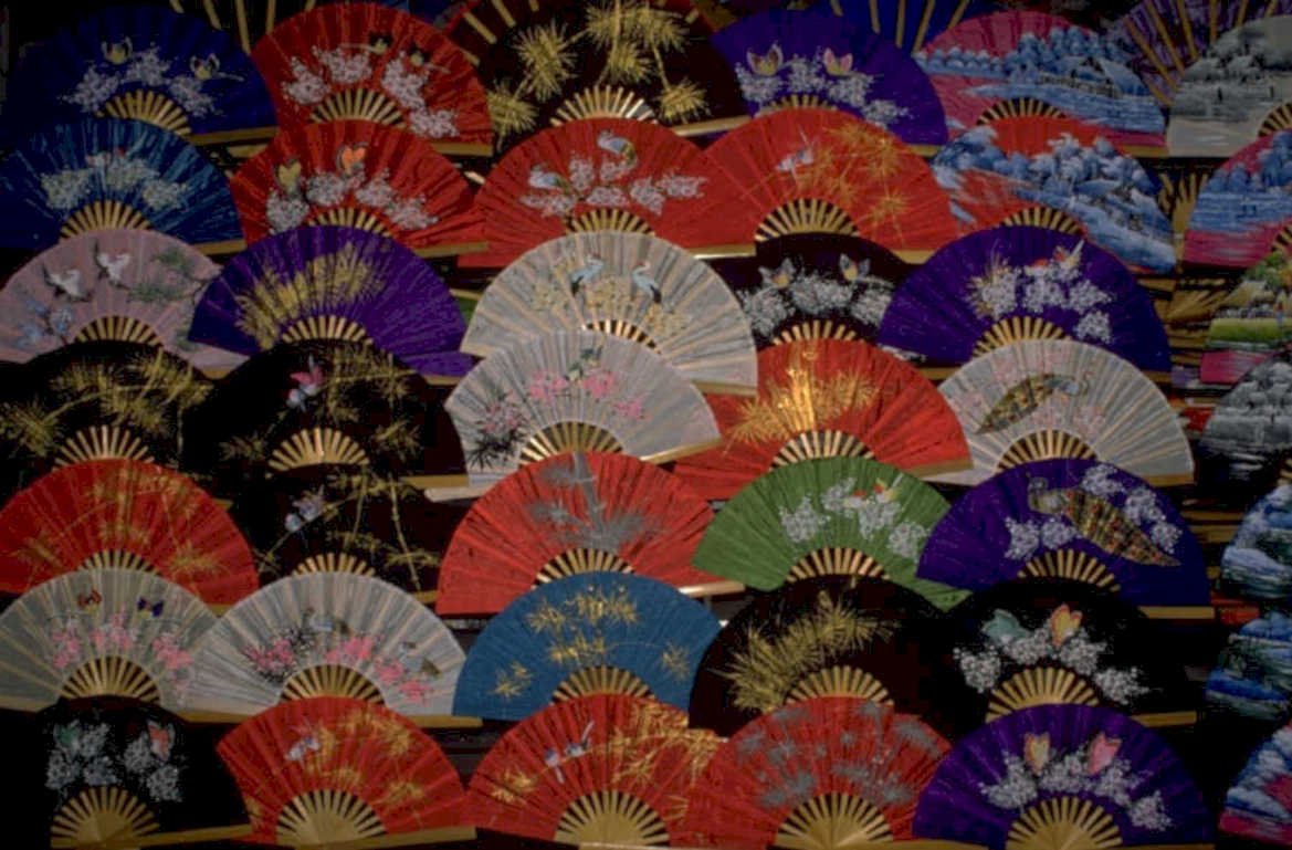 japanese fans cherry 1980s 1990s A4 Photo Print