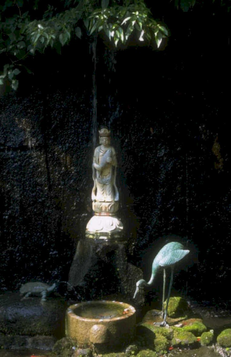 japanese garden statue 1980s 1990s A4 Photo Print