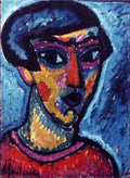 jaw Head in Blue Art A4 Photo Print