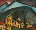 jaw Mountain Landscape with Houses Art A4 Photo Print