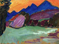 jaw Red Evening Blue Mountain Art A4 Photo Print