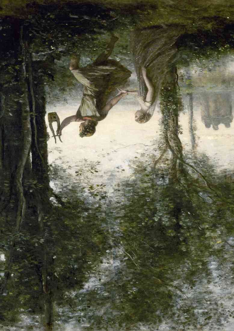 jean Baptiste Camille Corot Orpheus Leading Eurydice from the Underworld crop A4 Photo Print