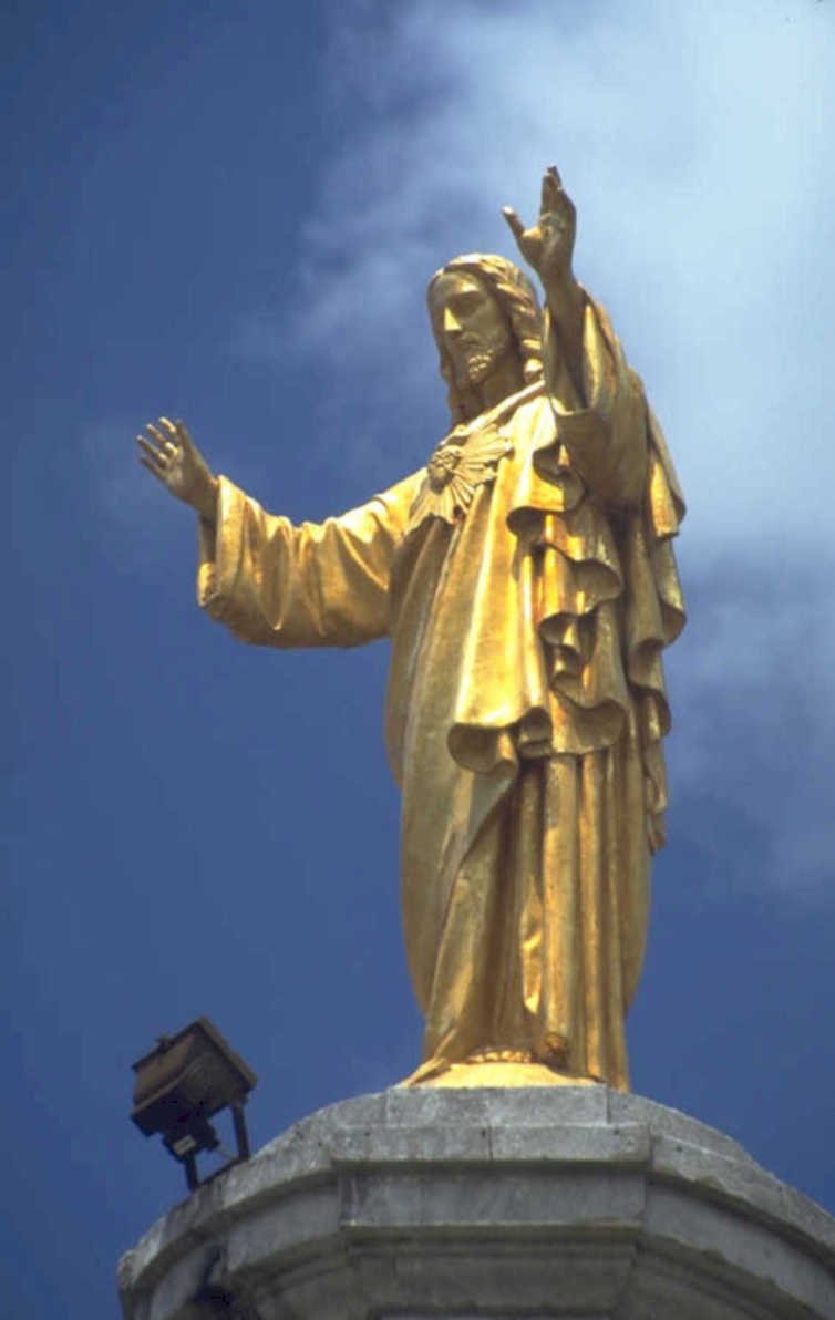 jesus statue pedestal 1980s 1990s A4 Photo Print