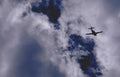 jet clouds aircraft Vintage A4 Photo Print