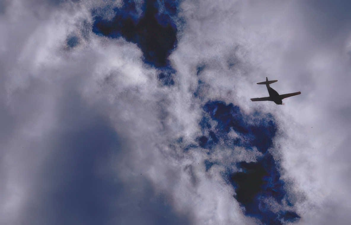 jet clouds aircraft Vintage A4 Photo Print