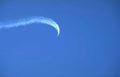 jet contrail bluesky Vintage A4 Photo Print