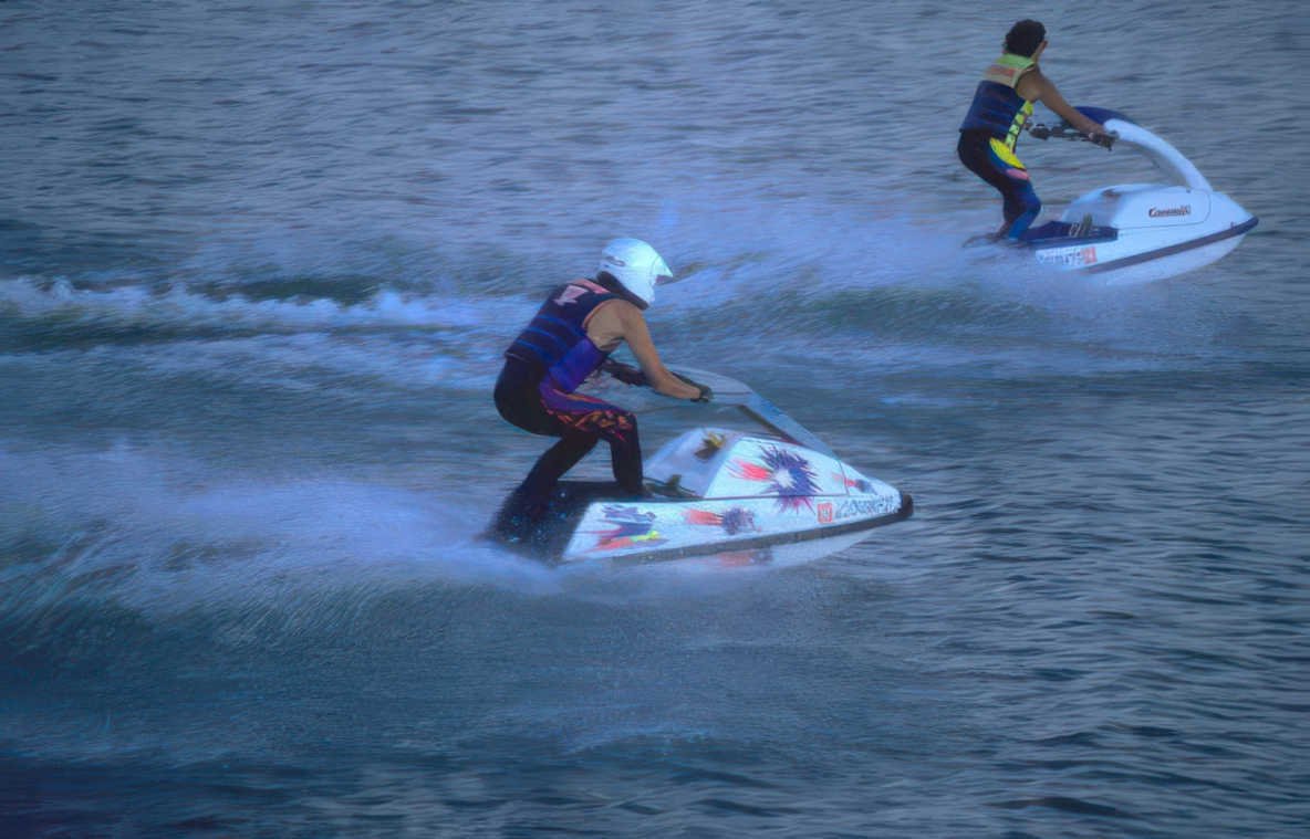 jet ski racing 4 Vintage A4 Photo Print