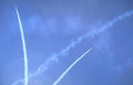 jets contrails blue Vintage A4 Photo Print