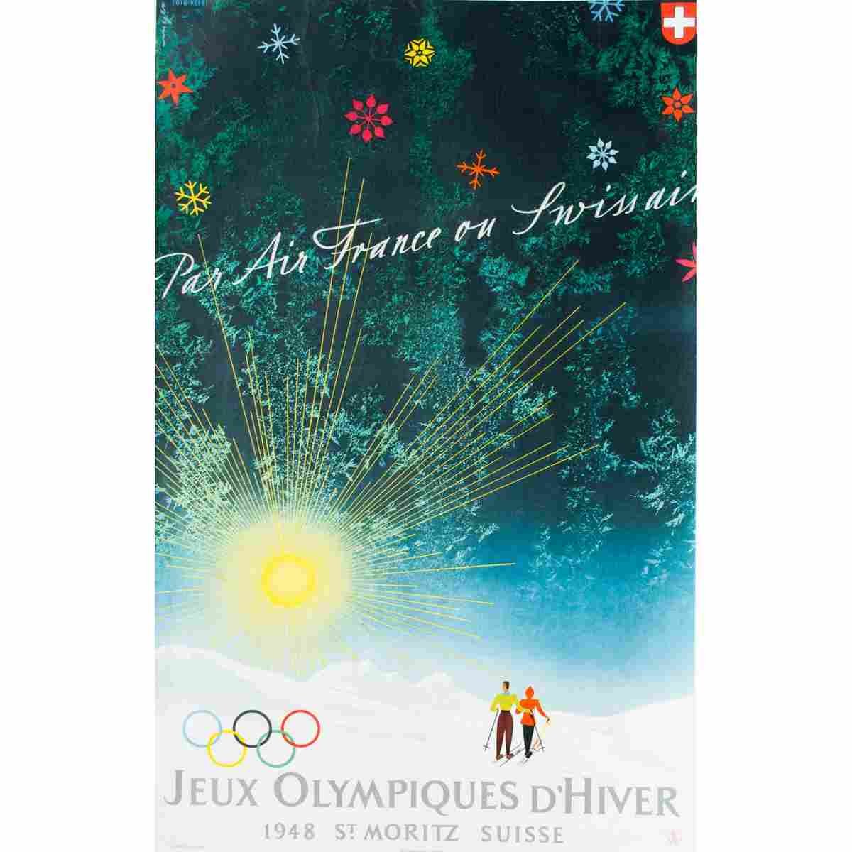 jeux olympiques st moritz fritz hellinger 1948 3 Advert A4 Photo Print