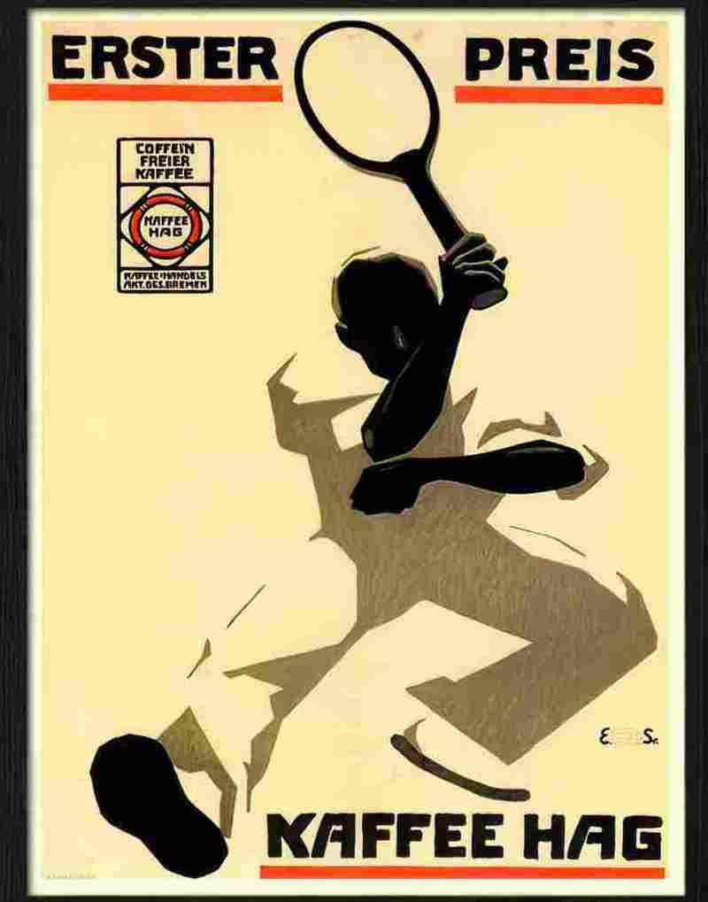 kaffee hag tennis coffee Advert A4 Photo Print