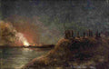 kall A Fire on Shore Pitkansillan Viewers Art A4 Photo Print