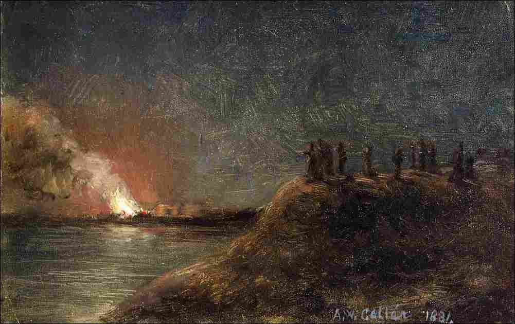 kall A Fire on Shore Pitkansillan Viewers Art A4 Photo Print