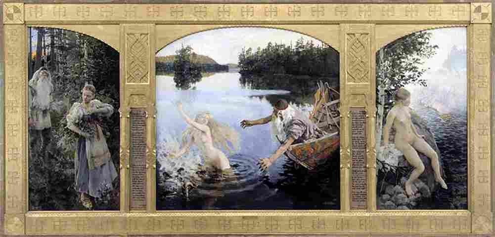 kall Aino Myth Triptych Art A4 Photo Print