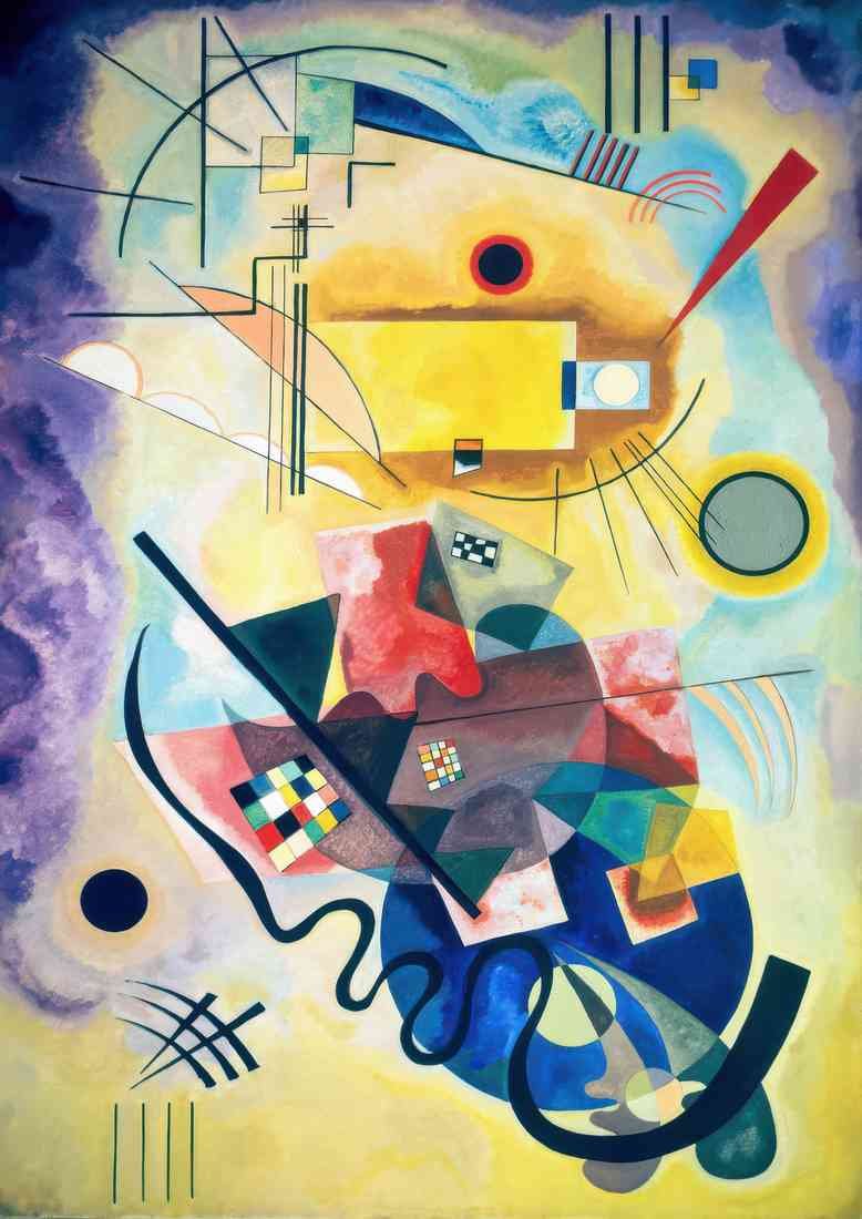 kandinsky yellow red blue A4 Photo Print