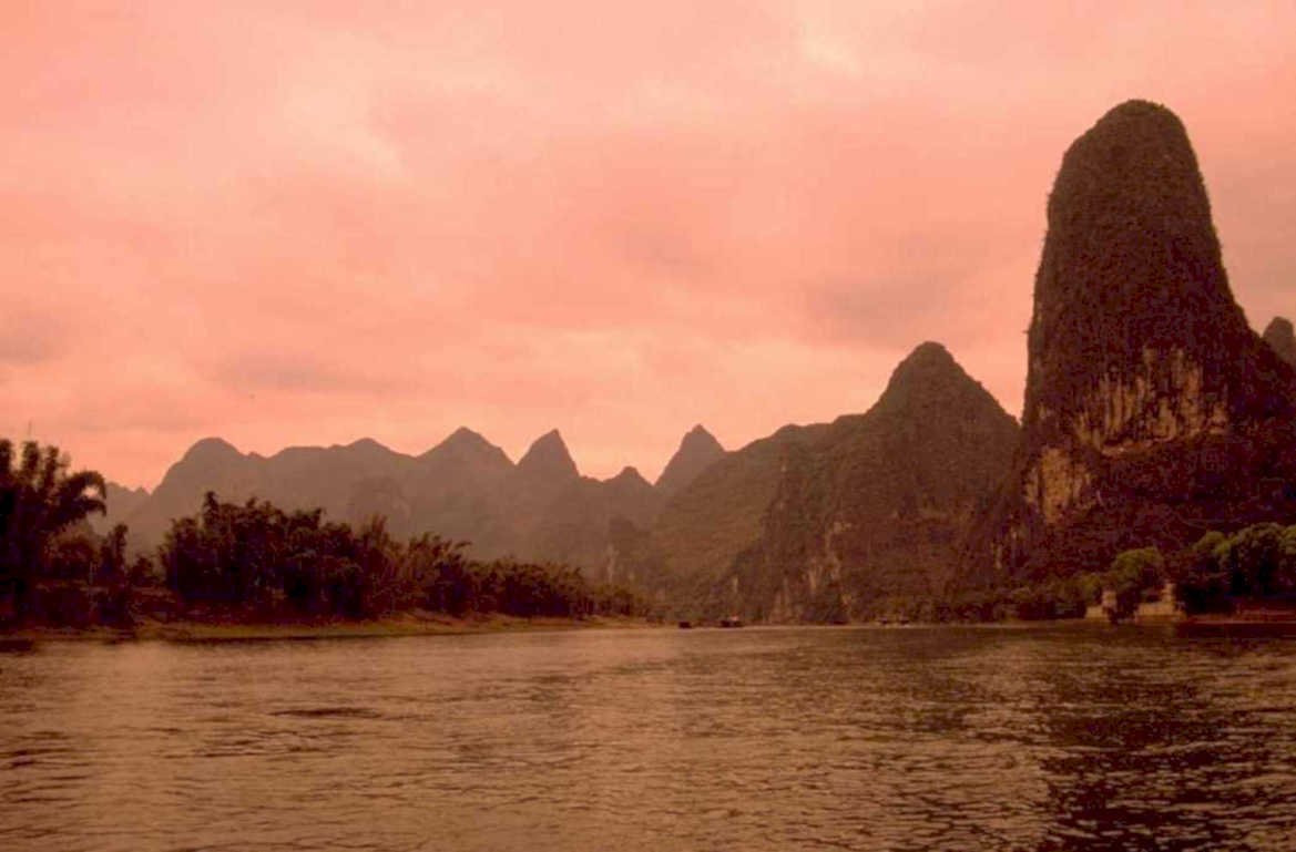karst river sunset 1980s 1990s A4 Photo Print