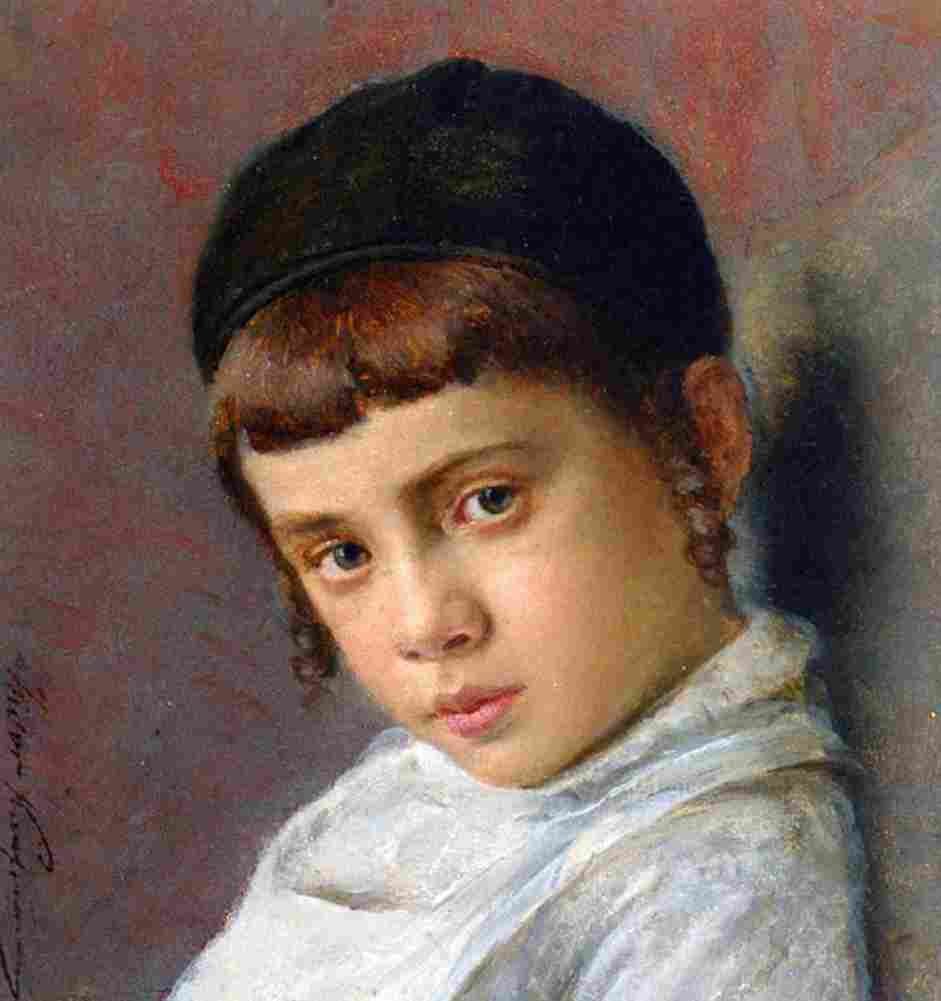 kauf Portrait of a Boy with Peyot Art A4 Photo Print