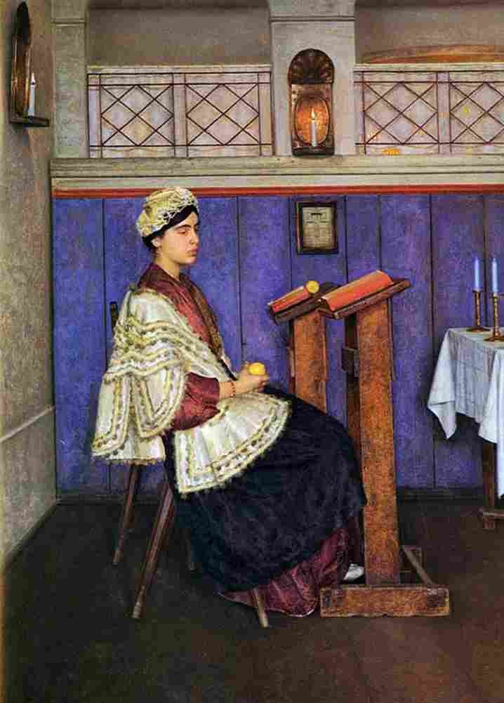 kauf Young Woman In The Synagogue Art A4 Photo Print