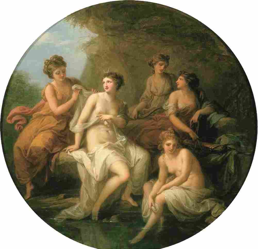 kauffmann angelica diana and her nymphs bathing Art A4 Photo Print