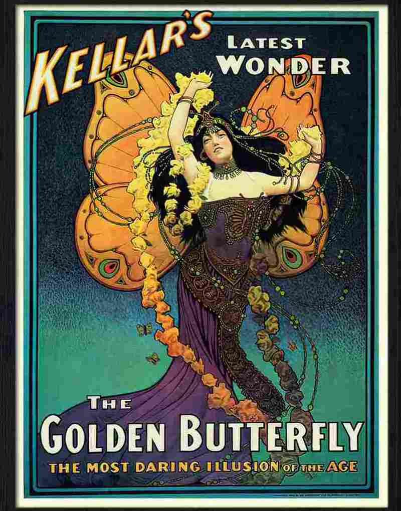 kellar golden butterfly Advert A4 Photo Print