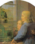 kersting Two Children with Parrot Art A4 Photo Print
