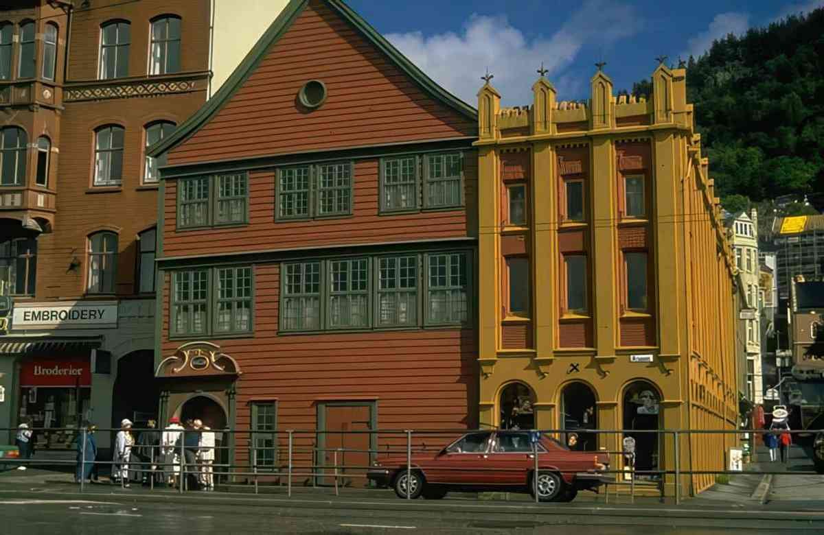 ketchikan buildings scene A4 Photo Print