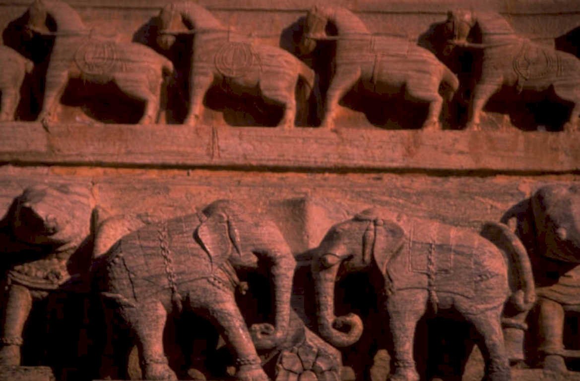 khajuraho elephants relief 1980s 1990s A4 Photo Print