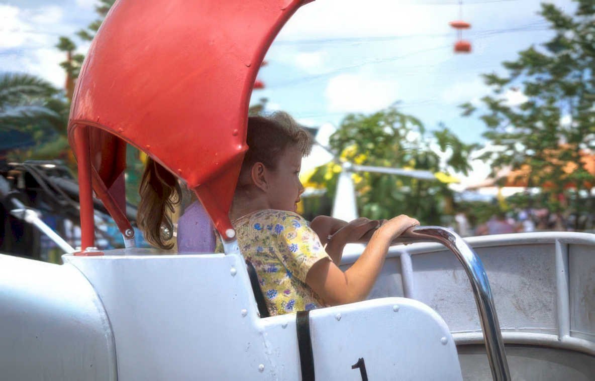 kiddie ride summer Vintage A4 Photo Print