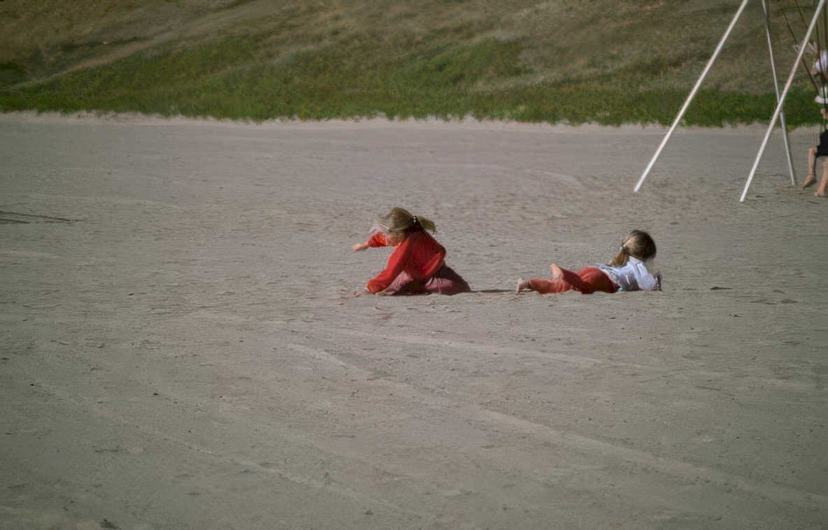 kids beach summer Vintage A4 Photo Print